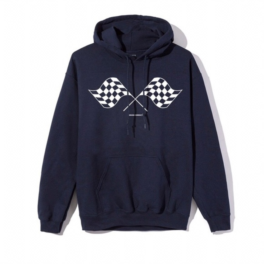 *ASSC* Anti Social Social Club x Period Correct Navy Racing / Race Flag Hoodie M